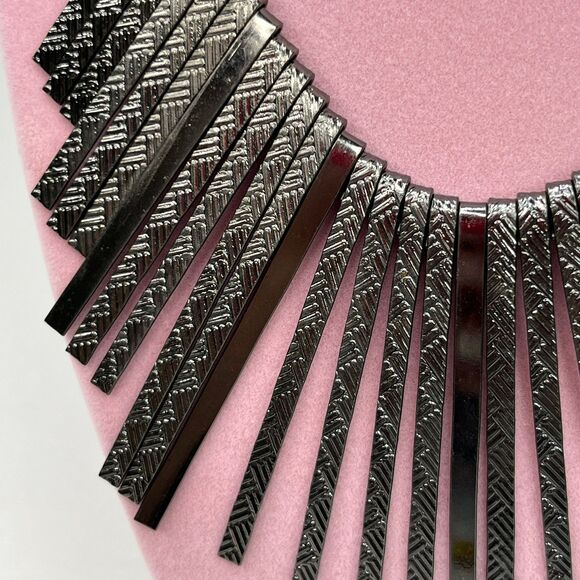 Necklace Bid Style Charcoal Grey Jewelry #567 - Picture 3 of 8